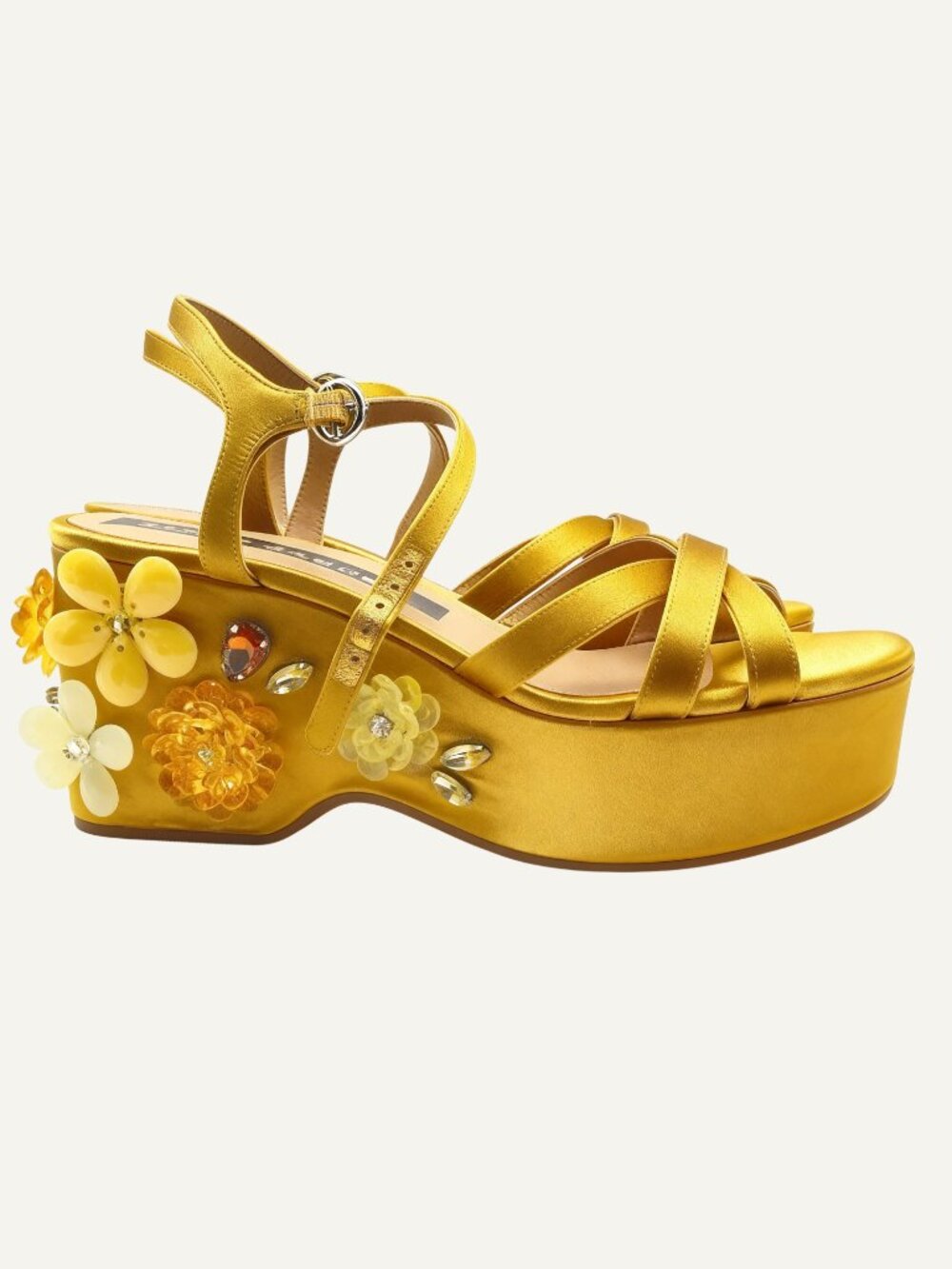 Marc Jacobs Golden Floral Platform Sandals